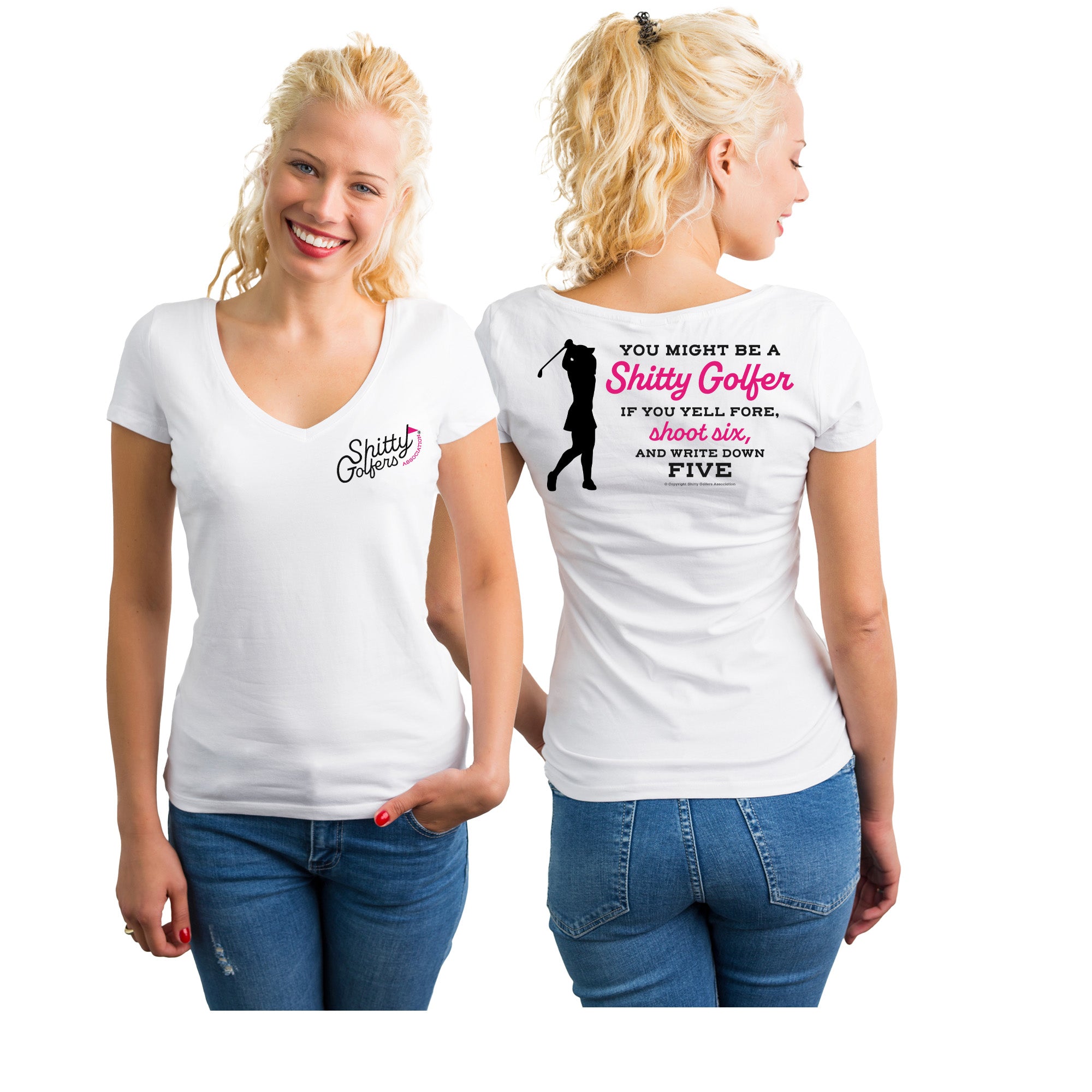 Funny Ladies Golf Shirts Yell Fore Golfing TShirts for Women