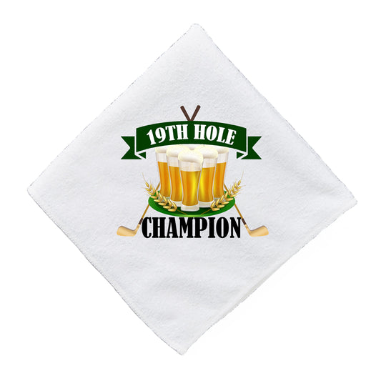 19th Hole Champion Funny Golf Towel