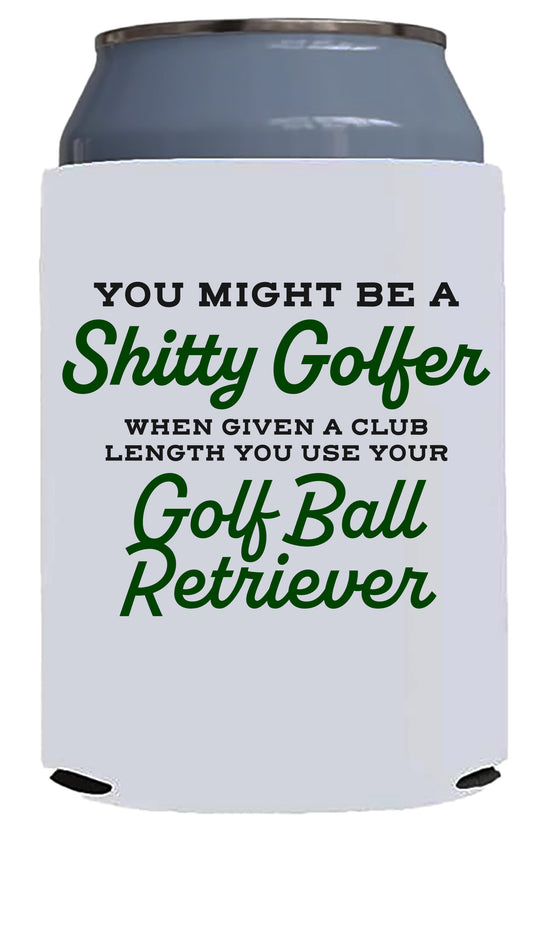 Golf Themed Can Coolers - Funny Beverage Holders - Bottle Cooler - Club Length