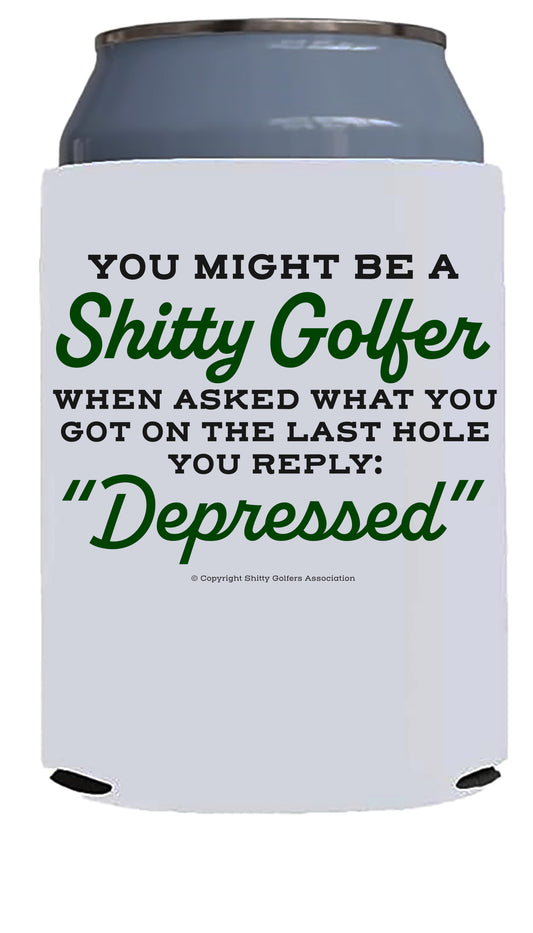 Last Round Depressed - Funny Golf Can Sleeve - Beer Koozies