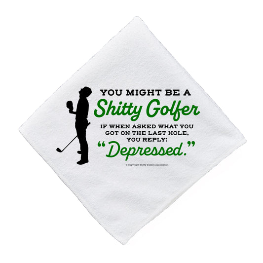 Funny Golf Towels for Men and Women - Last Hole Depressed