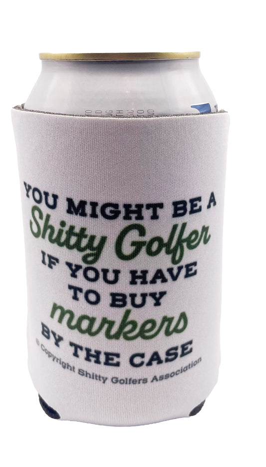 Golf Themed Can Coolers - Funny Beverage Holders - Bottle Cooler - Markers