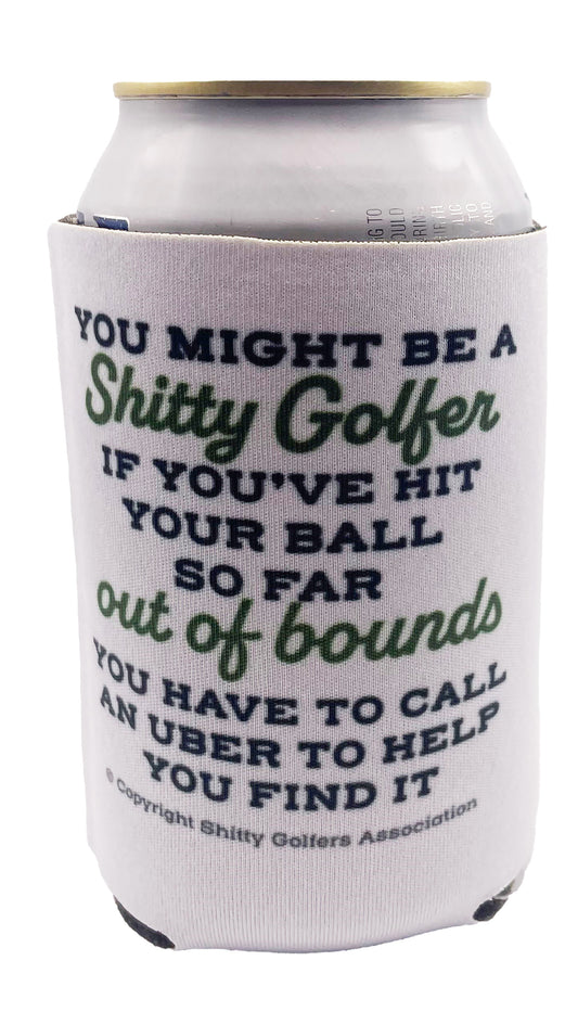Golf Themed Can Coolers - Funny Beverage Holders - Bottle Cooler - Out of Bounds