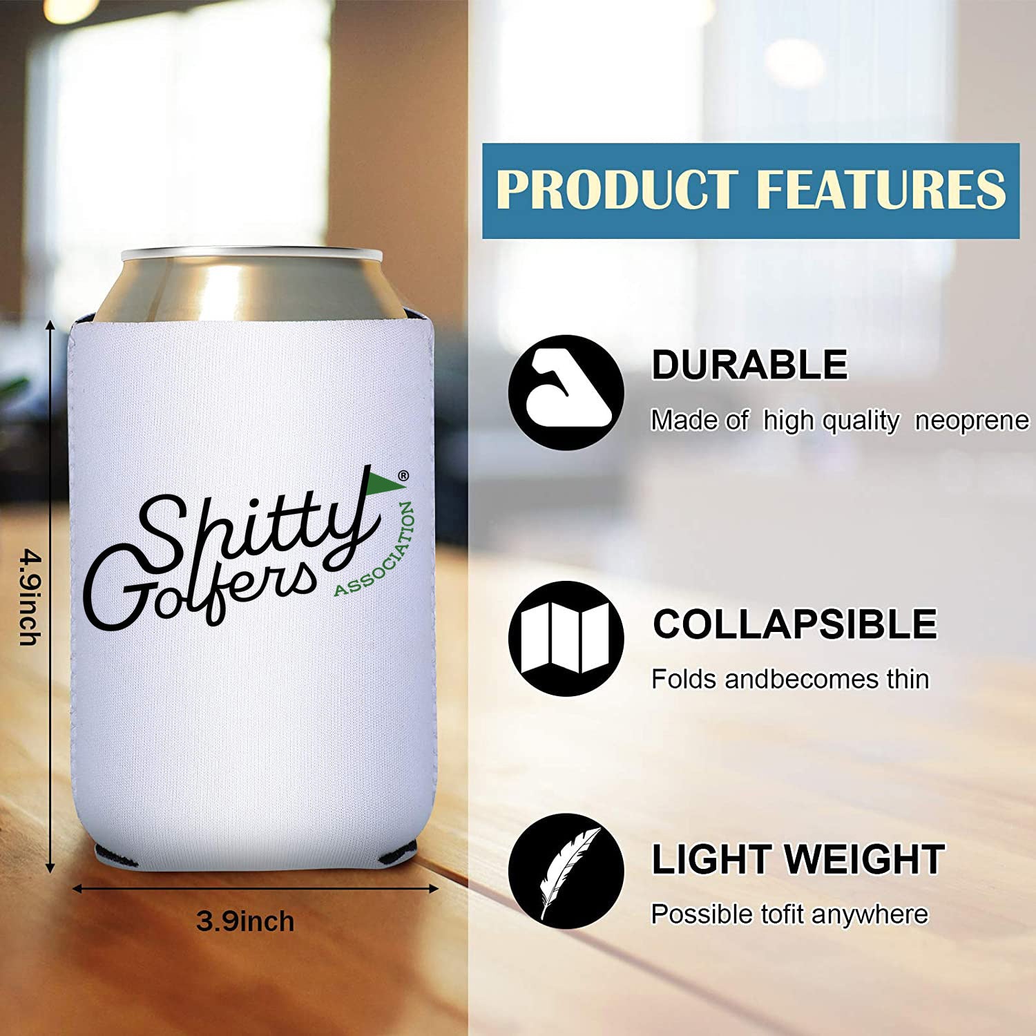 Funny Golf Can Cooler - Golf Gift - Golf Coozie for Beer, Hard