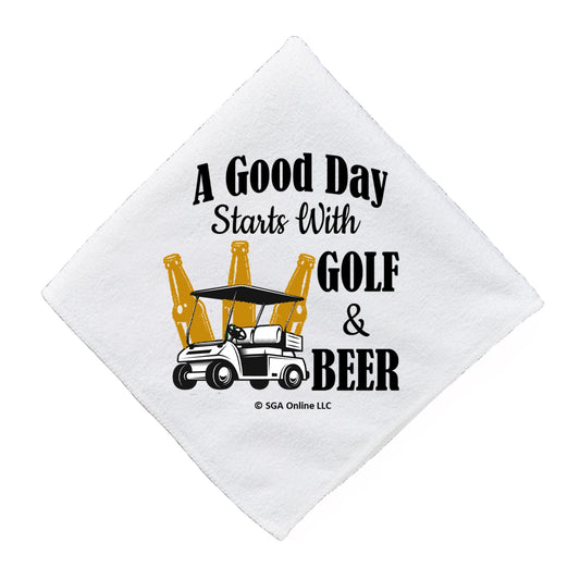 Good Day Starts with Golf and Beer - Fun Golf Towels