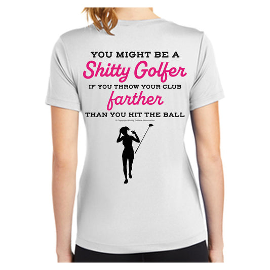 Funny Ladies Golf T Shirts | Golfing Shirts for Women | Throw Golf Club | Witty Golf Tees